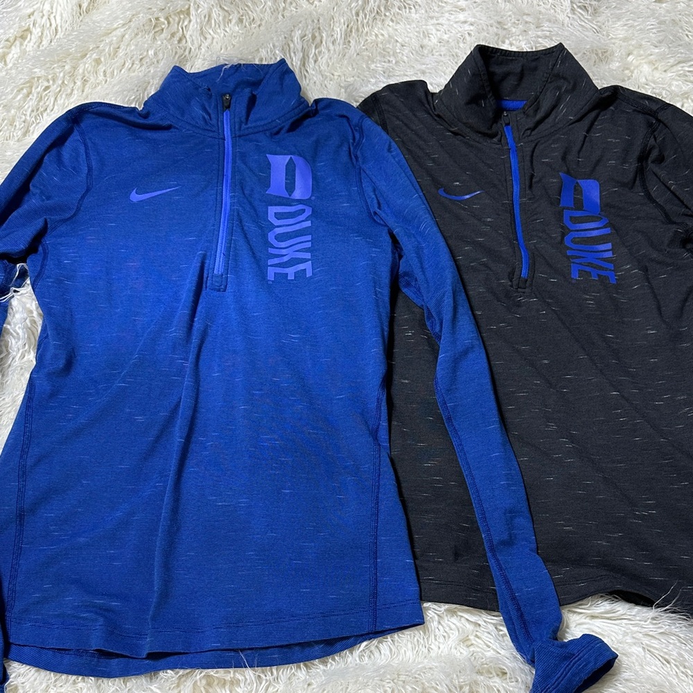 Nike Blue Charcol  Duke Quarter-Zip Tops